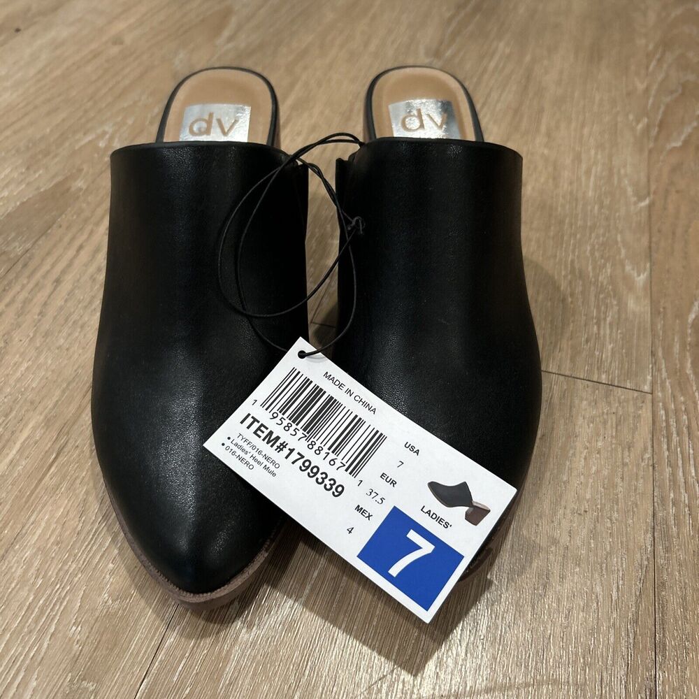 dv Dolce Vita NERO Ladies' Heel Mule BLACK Size 7